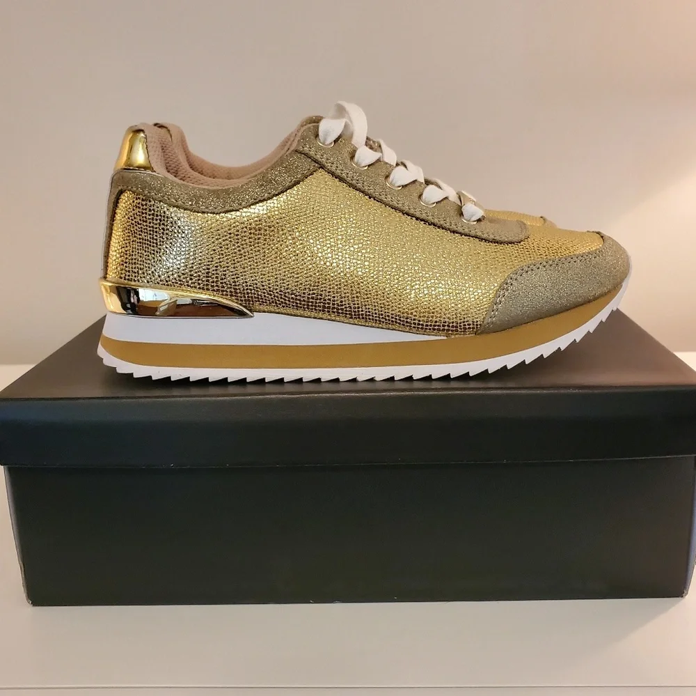 Bebe gold sneakers